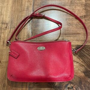 Red Coach crossbody purse